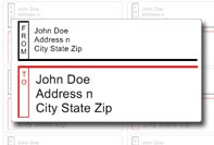 Svarta och röda etiketter