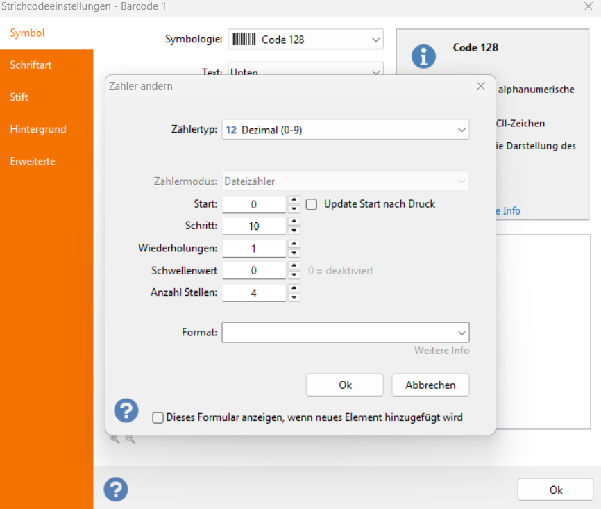 1) Stellen Sie Dezimalzähler ein. - Imgur